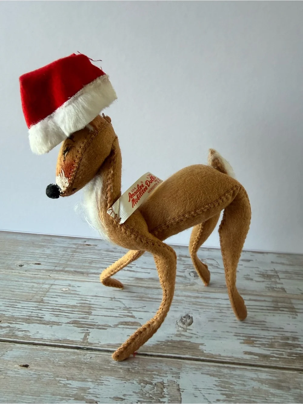 Vintage 1965 Annalee Mobilitee Dolls - Reindeer With Santa Hat Christmas Posable